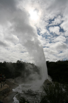 Eruption of geyser