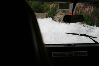 water over land rover