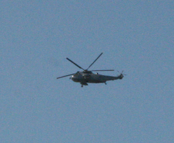 Helicopter over Eastern Passage, Nova Scotia