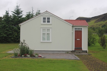 A timber house from 1928 in Hveragendi, Iceland