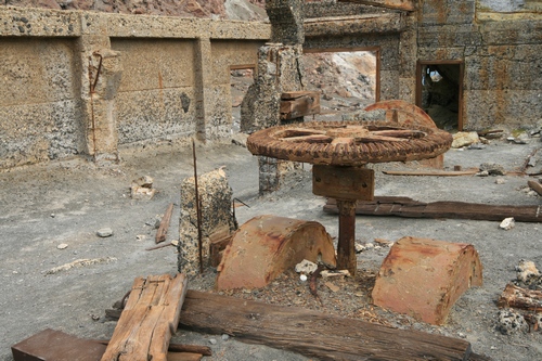 What remains of the old sulphur industry on White Island