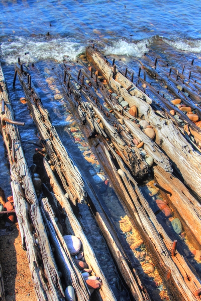Remains of a shipwreck on Lake Superior
