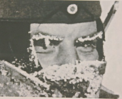 A frozen German soldier during the winter in Russia